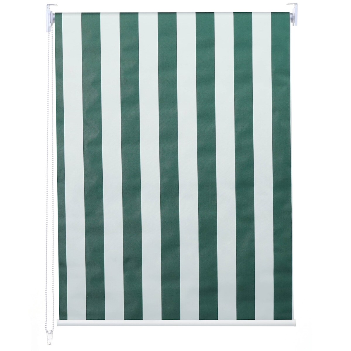 Mendler Rollo HWC-D52, Fensterrollo Seitenzugrollo Jalousie, 110x230cm Sonnenschutz Verdunkelung blickdicht ~ grün/weiß Image