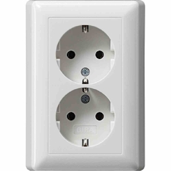 Gira Standard 55 Steckdose, 2f, reinweiß, glänzend, Unterputz, horizontal/vertikal, IP20, Vollplatte Image