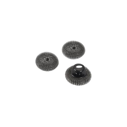 CHEFGASTRO BBQ Grillbürste Stahlwolle | mit 2 Ersatzpads | Ø11cm | Stahldraht