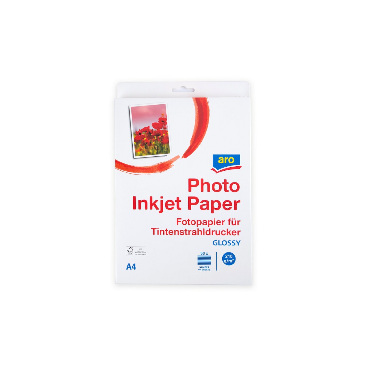 aro DIN A4 Fotopapier, 210 g/m², glänzend, 50 Blatt Image