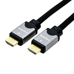 ROLINE HDMI High Speed Kabel mit Ethernet, ST-ST, schwarz / silber, 1 m Image