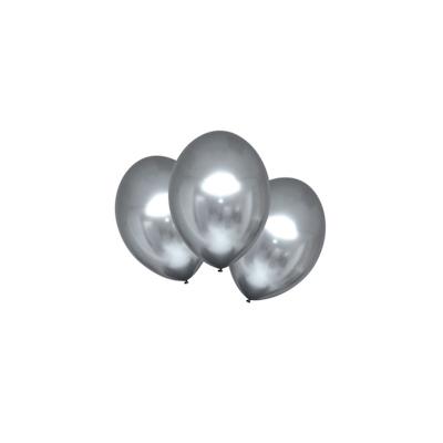 6 Luftballons Satin Luxe silber