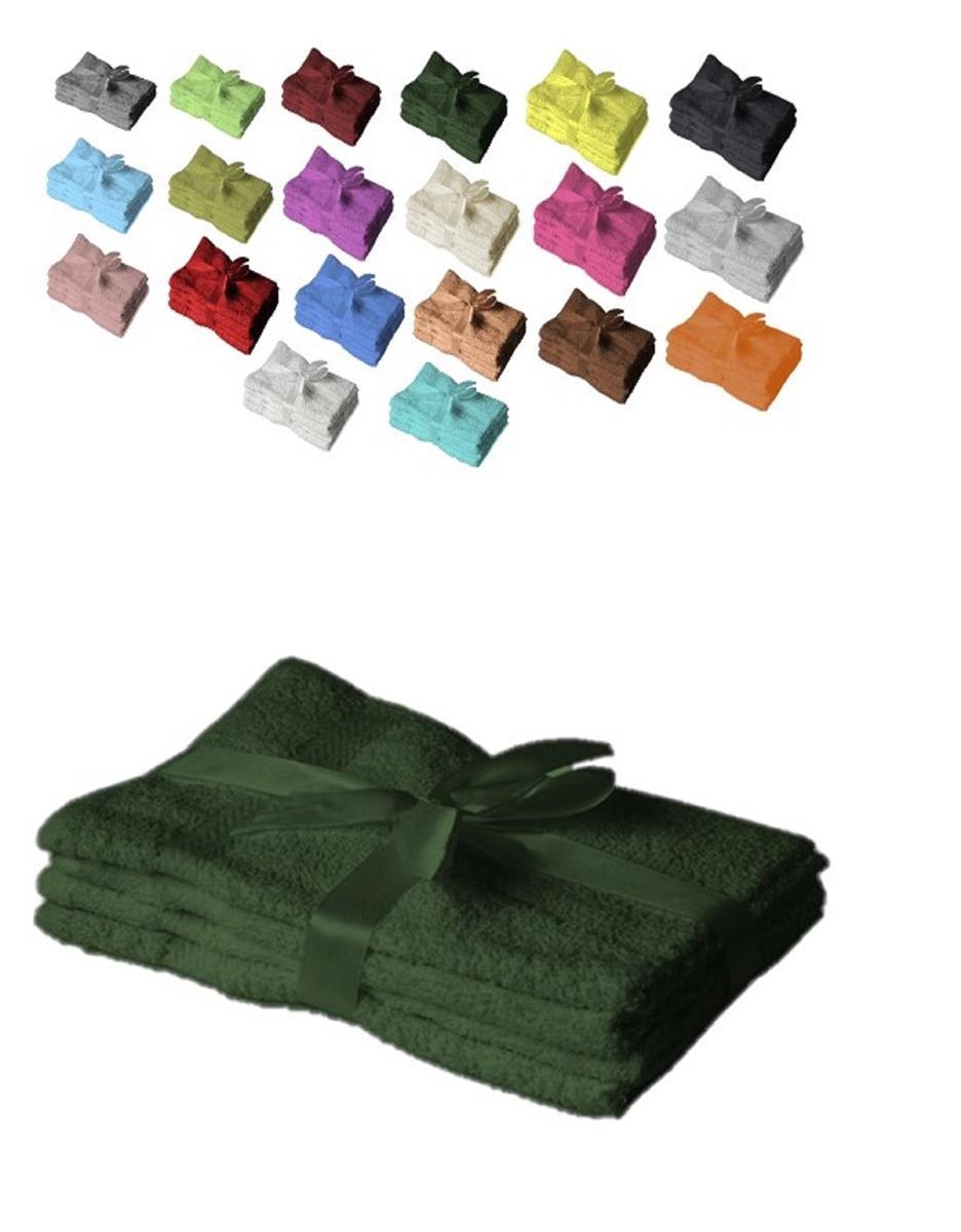 EXKLUSIV HEIMTEXTIL 12 x Gästetuch 500 g/m² 30 x 50 cm Dunkelgrün Image