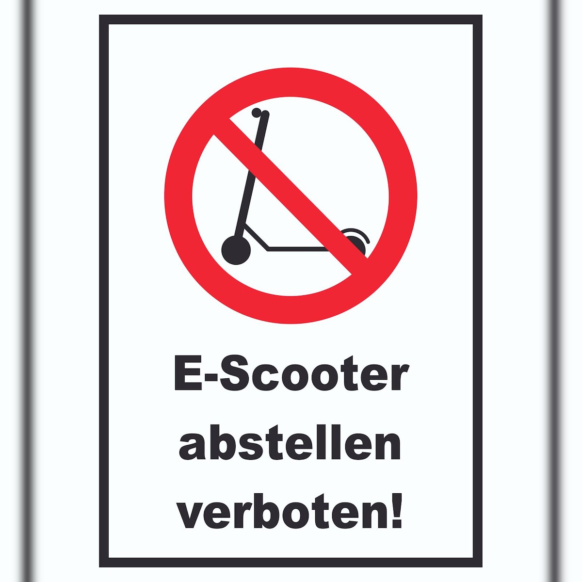E- Scooter Abstellen verboten Schild Elektro -Tretroller Roller A3 (297x420mm) Image