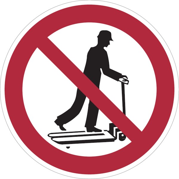 Verbotsschild, Mit Hubwagen rollen verboten - praxisbewährt - 100 mm Folie selbstklebend Image