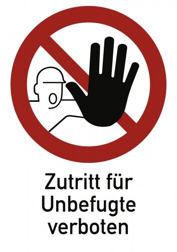 Zutritt für Unbefugte verboten, Kombischild, Alu, 210x297 mm Image
