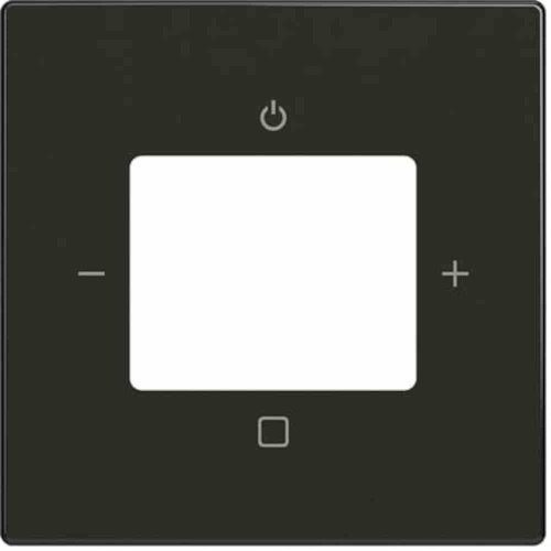 Busch-Jaeger Zentralplatte, Radio, schwarz, matt, Klemmbefestigung, mit Aufdruck, ohne Beschriftungsfeld Image