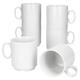6er Set EVENT stapelbare Kaffeebecher weiß Porzellan 250 ml