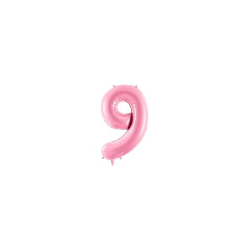 Folienballon Zahl 9 rosa