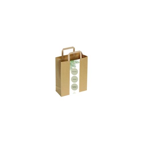 DeinPack Umweltschonende Papier Tragetaschen klein 25 x braune Papier Tüten 22 x 10,5 x 30 cm