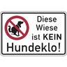 Hinweisschild, Diese Wiese ist KEIN Hundeklo, Aluverbund - 300 x 200 x 2 mm Aluverbund