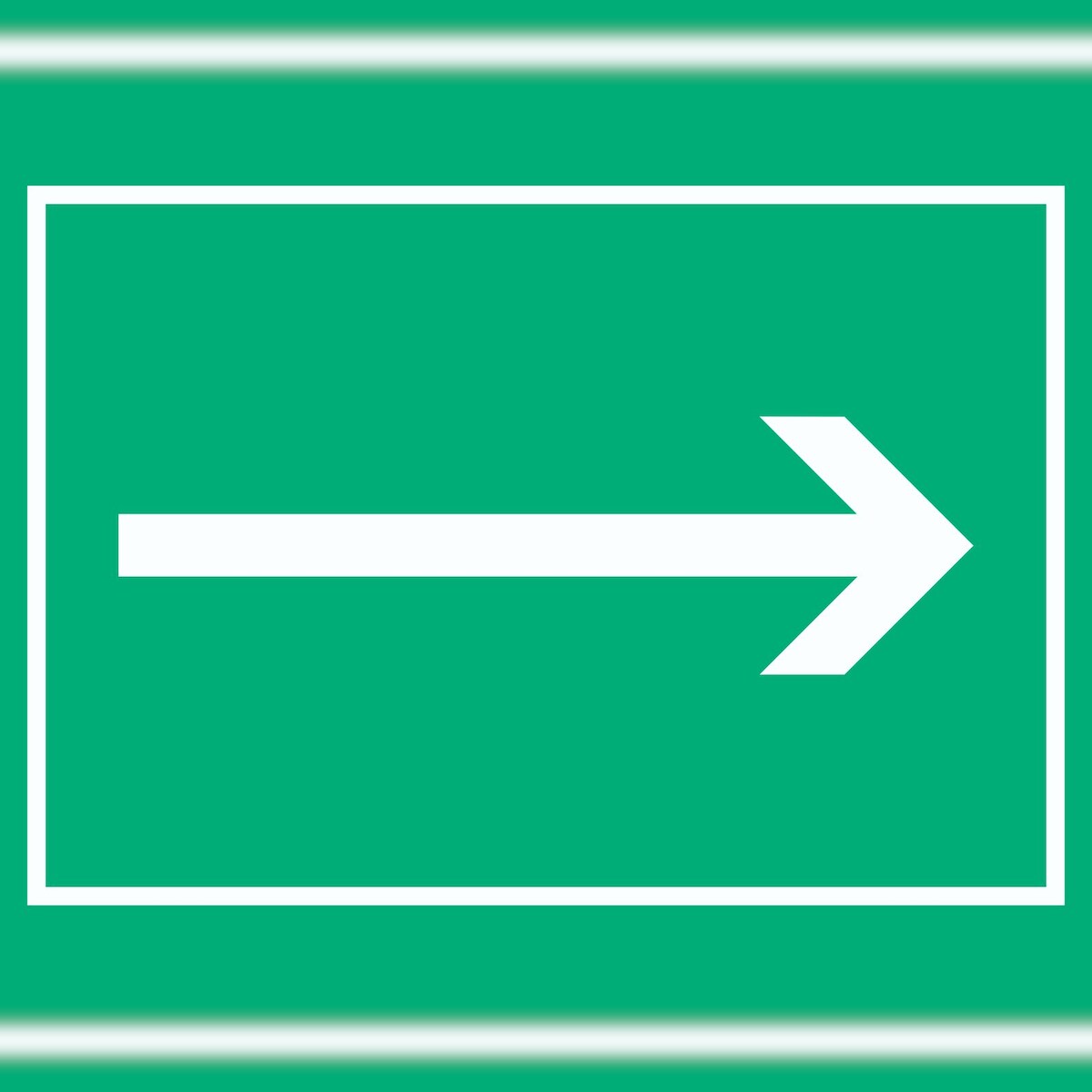 Richtungspfeil rechts Schild waagerecht weiss grün Pfeil A4 Rückseite selbstklebend Image