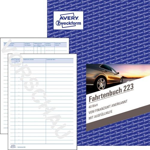 AVERY Zweckform Fahrtenbuch 223 DIN A5 Perforiert N/A 40 Blatt Image