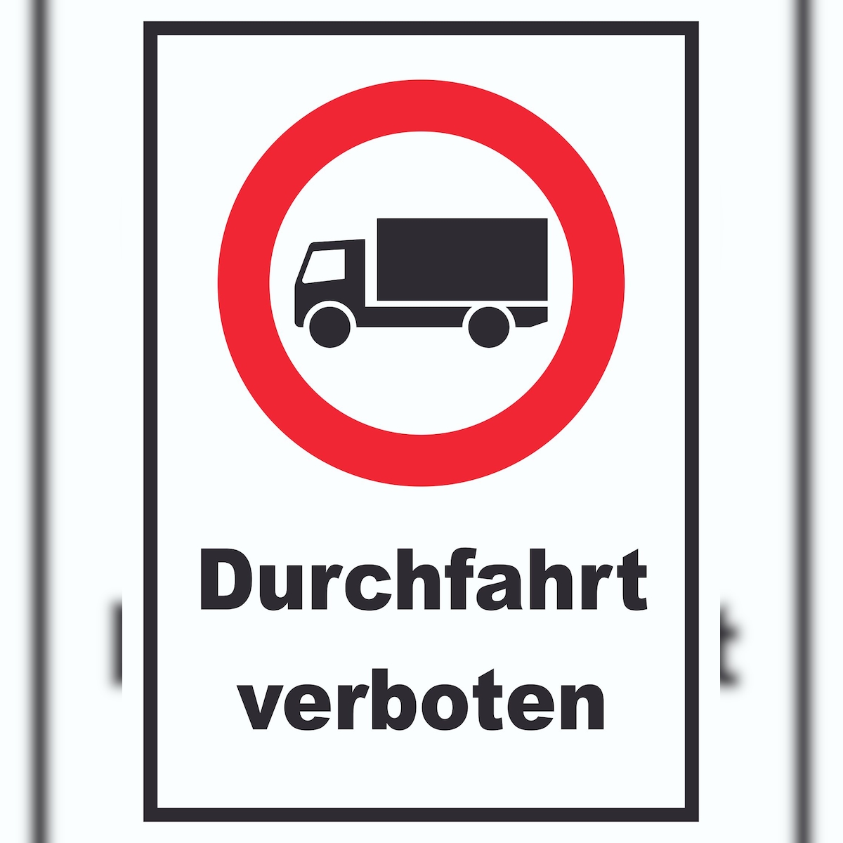 Durchfahrt verboten LKW Symbol Schild A3 (297x420mm) Image