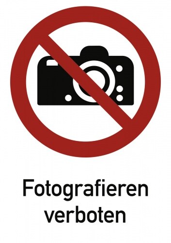 Fotografieren verboten ISO 7010, Kombischild, Folie, 131x185 mm Image