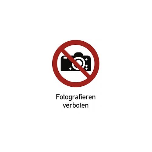 Fotografieren verboten ISO 7010, Kombischild, Folie, 131x185 mm