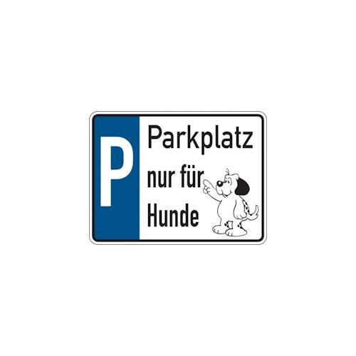 Parkplatzschild, Parkplatz nur für Hunde, Aluminium, 150 x 200 mm - 200x150x0.45 mm Aluminium geprägt