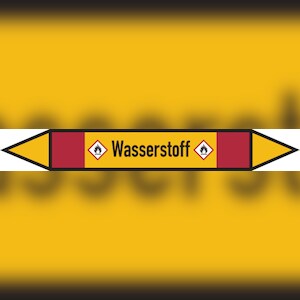 Rohrleitungskennzeichen Wasserstoff - 100x15 mm Folie selbstklebend Image