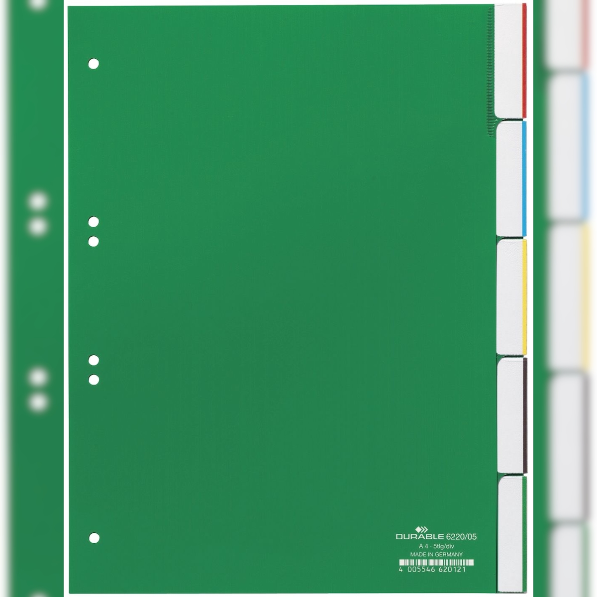 Durable 6220 05 Register - Hartfolie, blanko, grün, A4, 5 Blatt Image