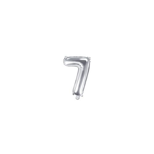 Folienballon silber Zahl 7