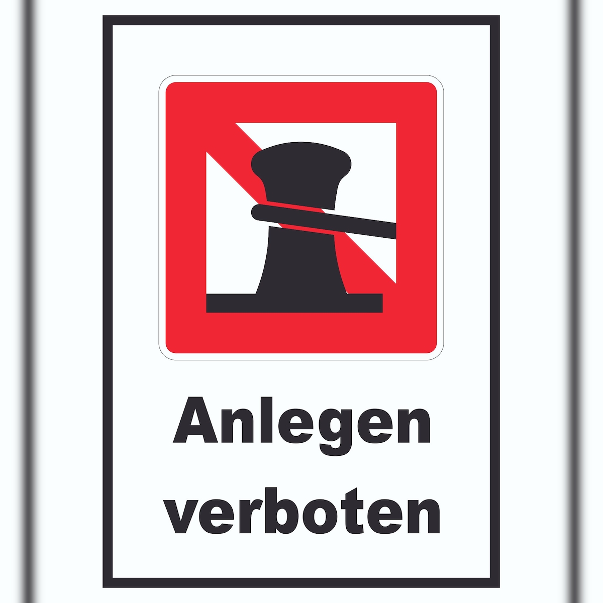 Anlegen verboten Schild A3 Rückseite selbstklebend Image