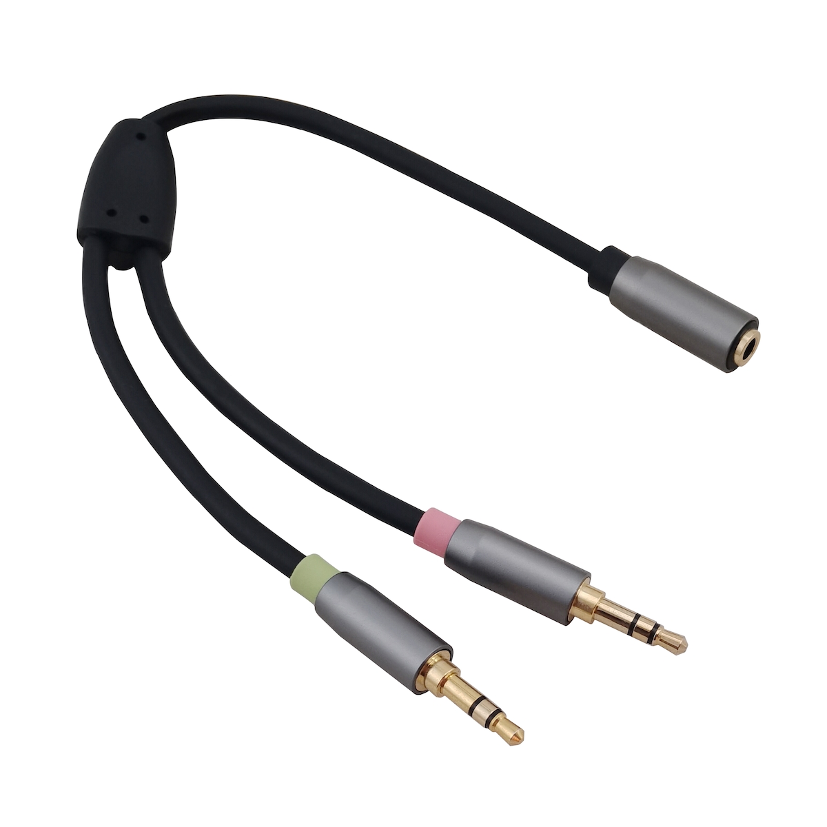 Helos Adapterkabel, Klinke 3,5mm Buchse/2x Klinke 3,5mm Stecker,PREMIUM, schwarz Image