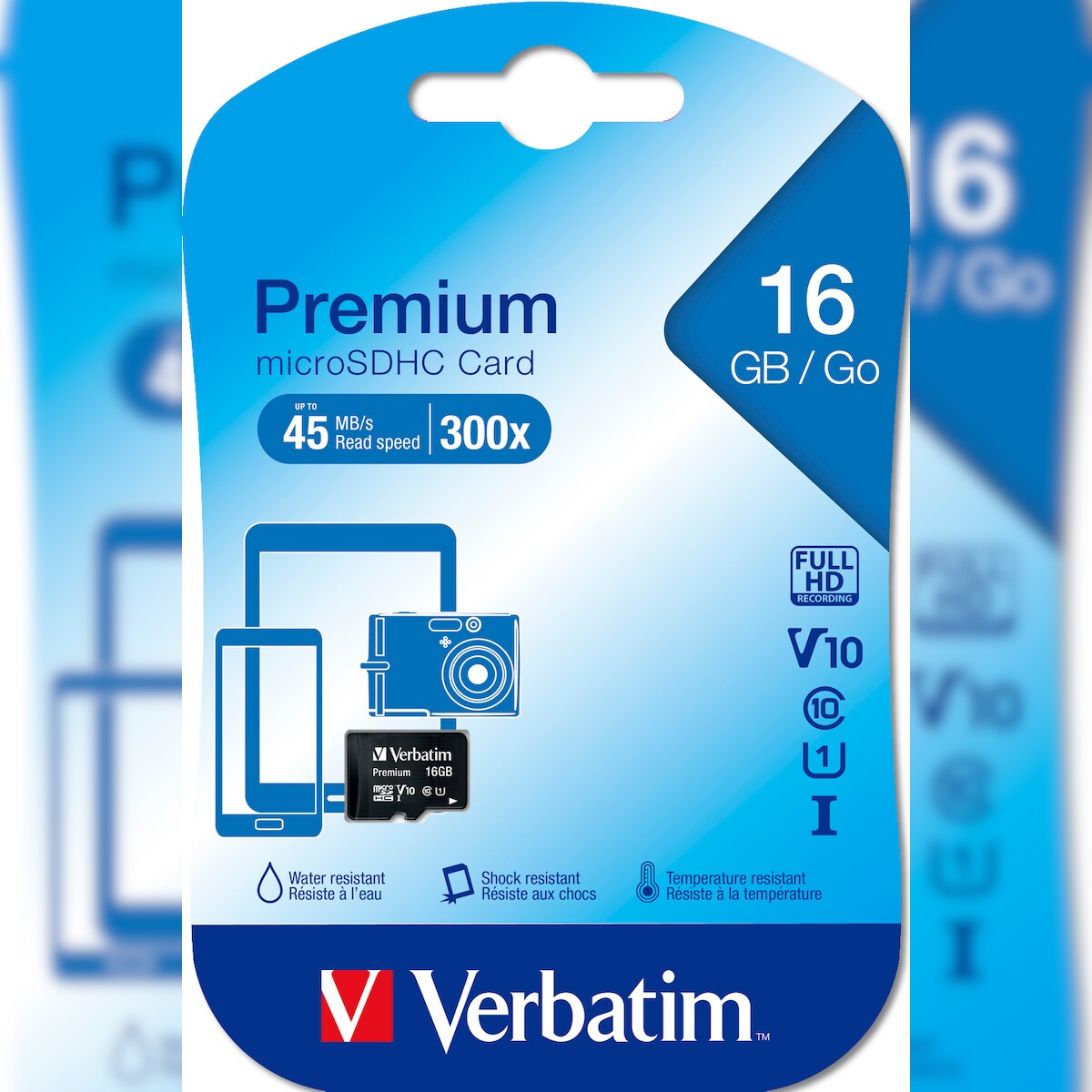 Verbatim microSDHC Speicherkarte 16 GB Class 10/U1 Image