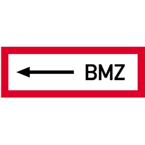 Schild BMZ linksweisend, Alu, reflektierend RA1, 297x105 mm Image