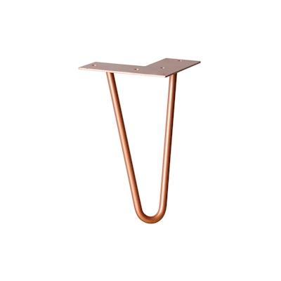 WAGNER Möbelbein HAIRPIN LEG Retro - 12 x 12 x 20 cm, Stahl, kupfer, Bein schräg & Anschraubplatte - 12822401 Image