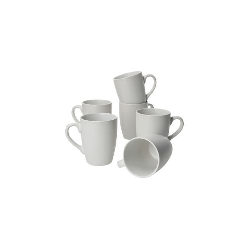 6er Set Kaffeebecher 340ml White Biata Steingut – 24304304