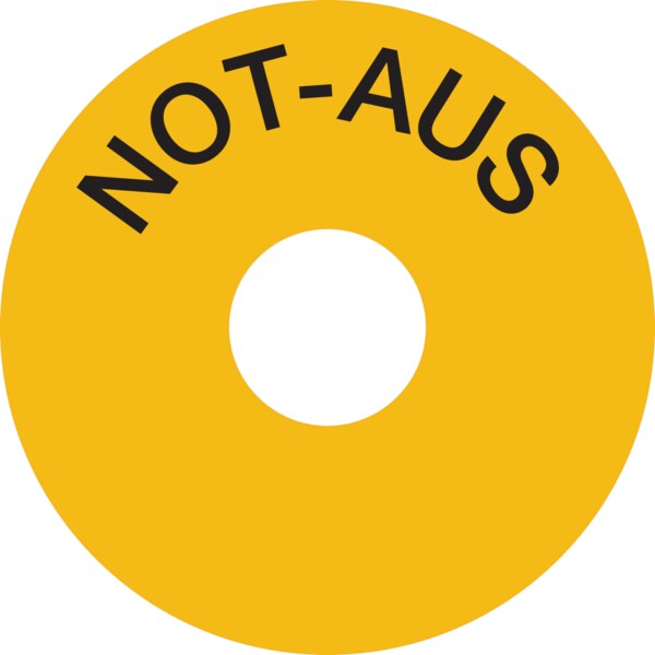 Not-Aus-Schalter Kennzeichung (schwarz) - 80 mm Folie selbstklebend Image
