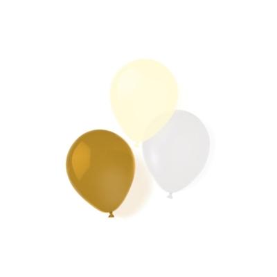 8 Luftballons gold, weiß