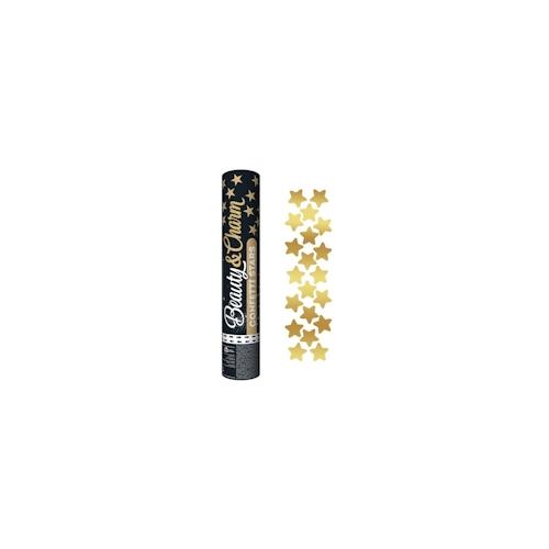 Konfettikanone gold Sterne 30 cm