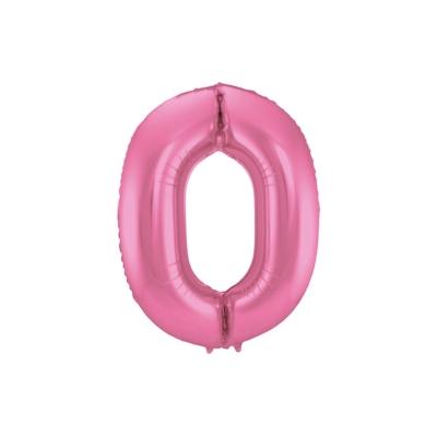 XL Folienballon Zahl 0 matt rosa