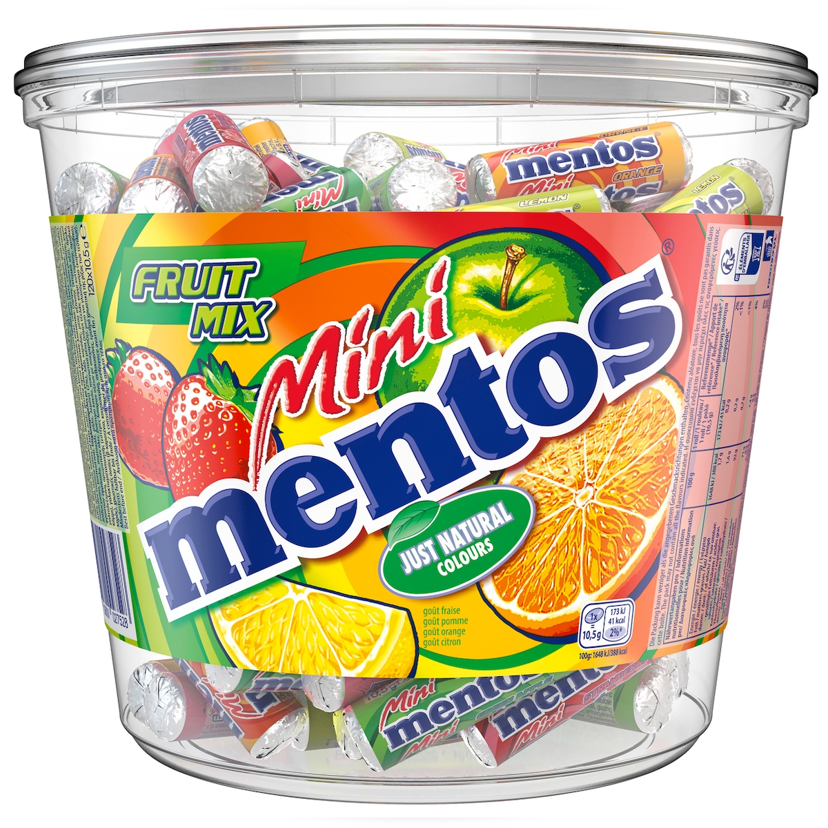 Mentos Mini Dragees Fruit Mix 120 Rollen x 10,5 g (1,26 kg) Image