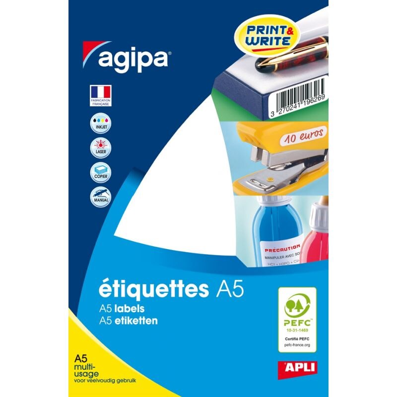 agipa Universal-Etiketten, 99 x 32 mm, weiß Image