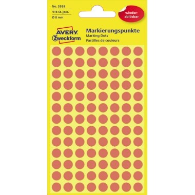 Avery Zweckform Markierungspunkt 3589 8mm rot 416 St./Pack. Image