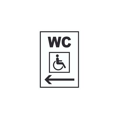 WC Behinderten links Schild A6 Rückseite selbstklebend