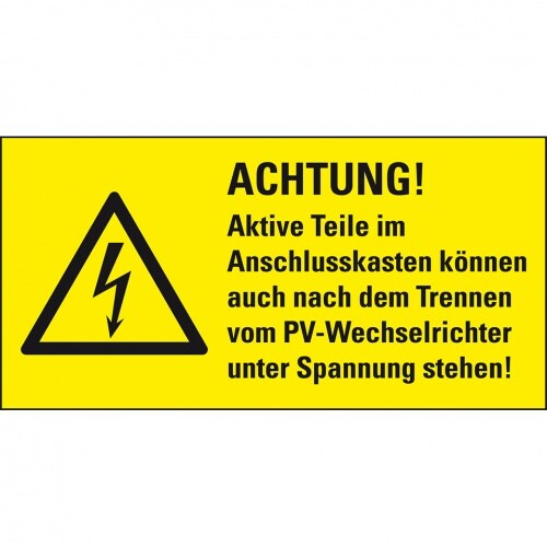 Aufkleber I Warn-Kombischild Achtung! Aktive Teile können..., RoHS konform, Folie, 148x74mm, ASR A1.3, DIN EN ISO 7010 W012 Image