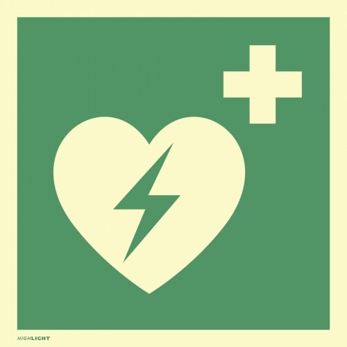 Automatisierter externer Defibrillator ISO 7010, Alu, nachl.,160-mcd, 148x148 mm Image