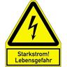 Schild Starkstrom! Lebensgefahr, Kombischild, Kunststoff, 200x244 mm