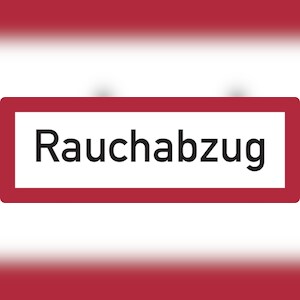 Feuerwehrschild, Rauchabzug - DIN 4066 - 297x105x0.45 mm Aluminium geprägt Image