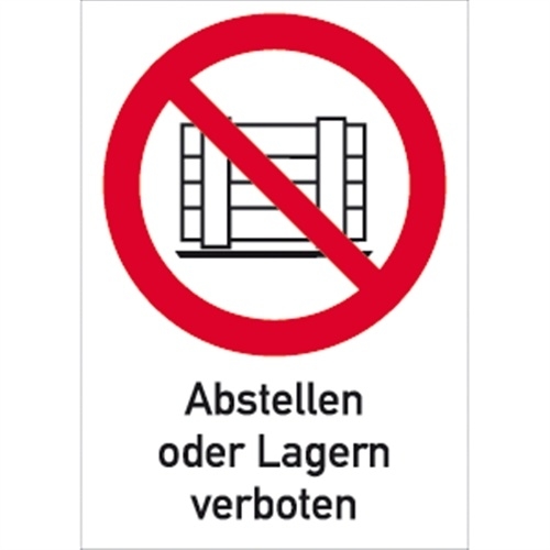 Schild Abstellen oder Lagern verboten, Kombischild, Alu, 262x371 mm Image