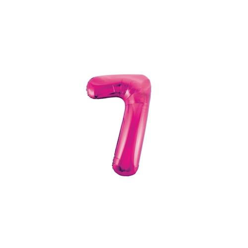 Folienballon Zahl 7 pink