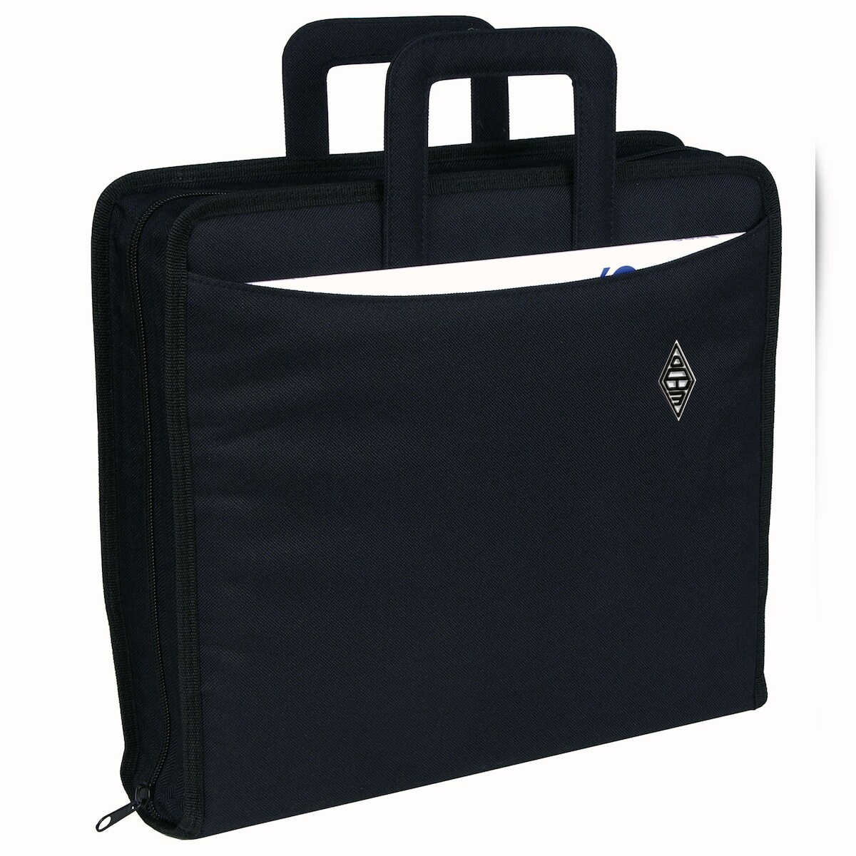 WEDO 58601 Ordnertasche Polyester A4 schwarz, mit Reißverschluss versenkbare Griffe und zwei A4-Außenfächer Image