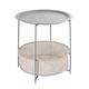 Beistelltisch Couchtisch Ø 47 H 51 Metall rund mit Ablagefach Gartentisch Balokn Tisch Terassen-