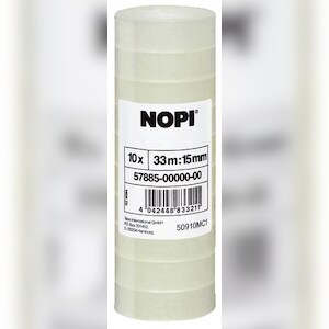 Nopi 57885-00000-00 Klebefilm NOPI® transparent, PP, unsichtbar, Bandgröße (L x B): 33 m x 15 mm Image