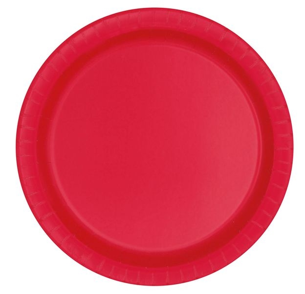 8 kleine runde Teller rot Image