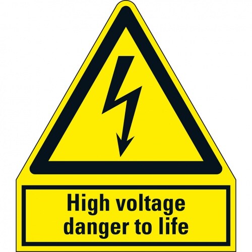 Schild I Warn-Kombischild High voltage danger to life, Kunststoff, 210x240mm, ASR A1.3, DIN EN ISO 7010 W012 Image