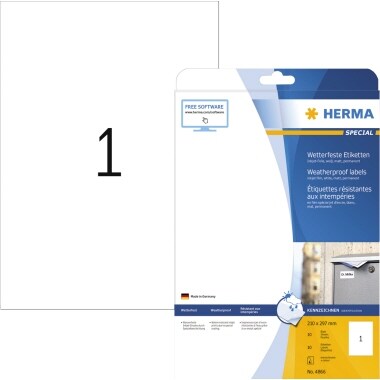 HERMA Etikett PREMIUM 5065 210x297mm weiß 25 St./Pack. Image